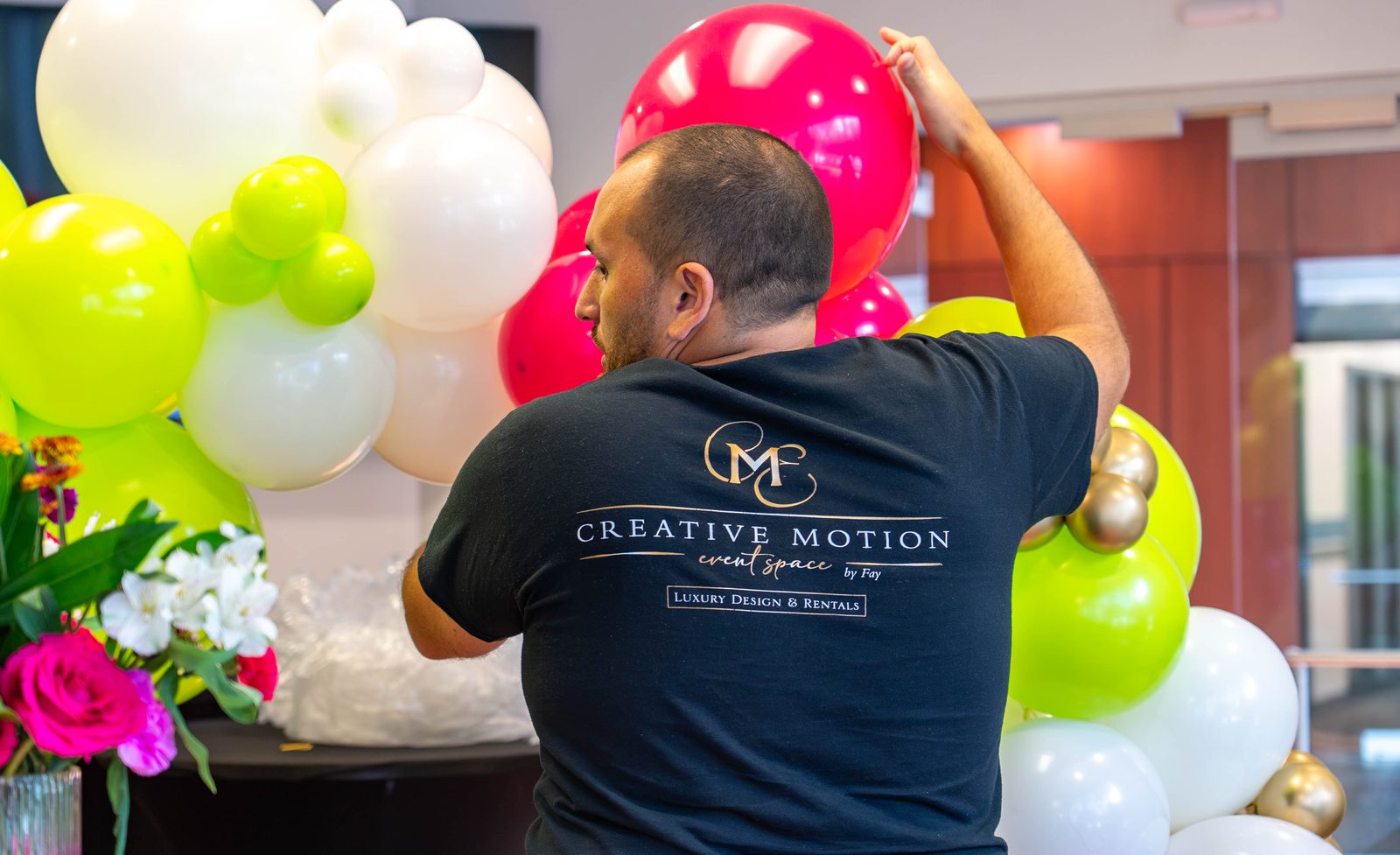 Able Health Services grand opening branded balloon installation in Hanover, Maryland — Creative Motion Events
