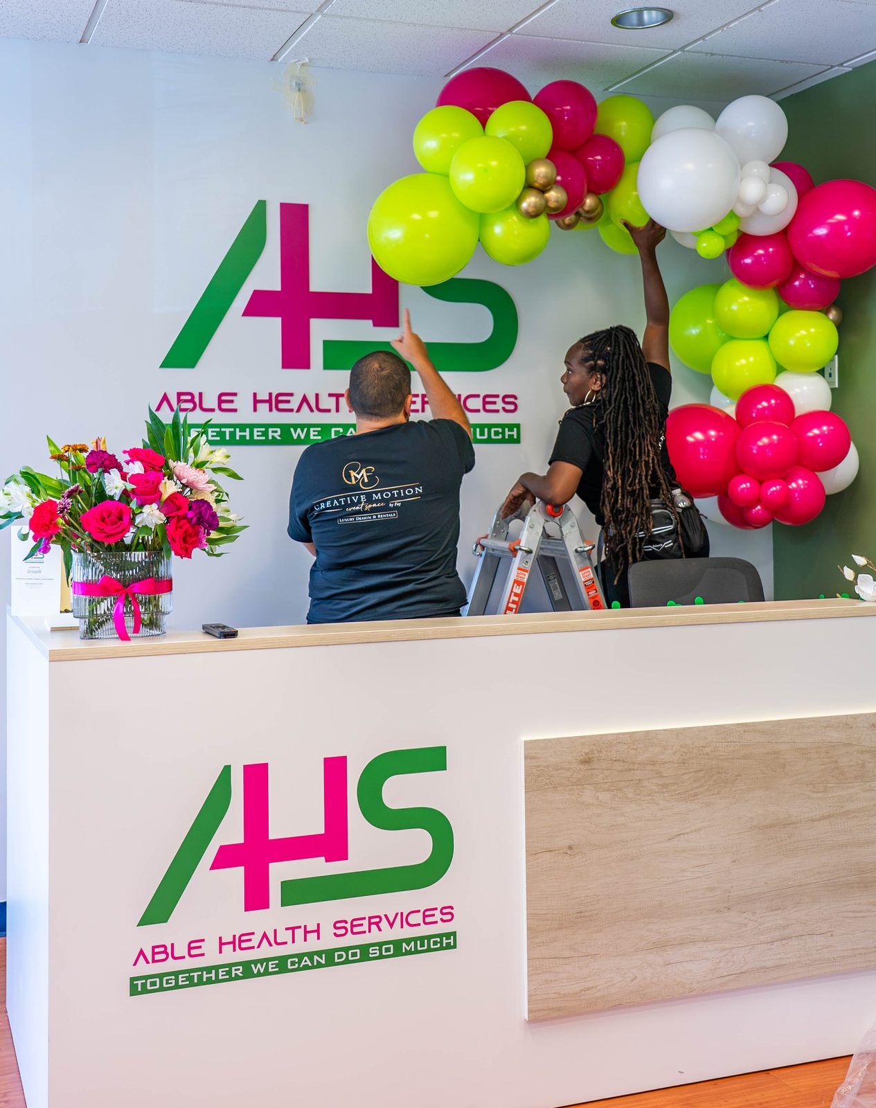 Able Health Services grand opening event design detail in Hanover, Maryland — Creative Motion Events