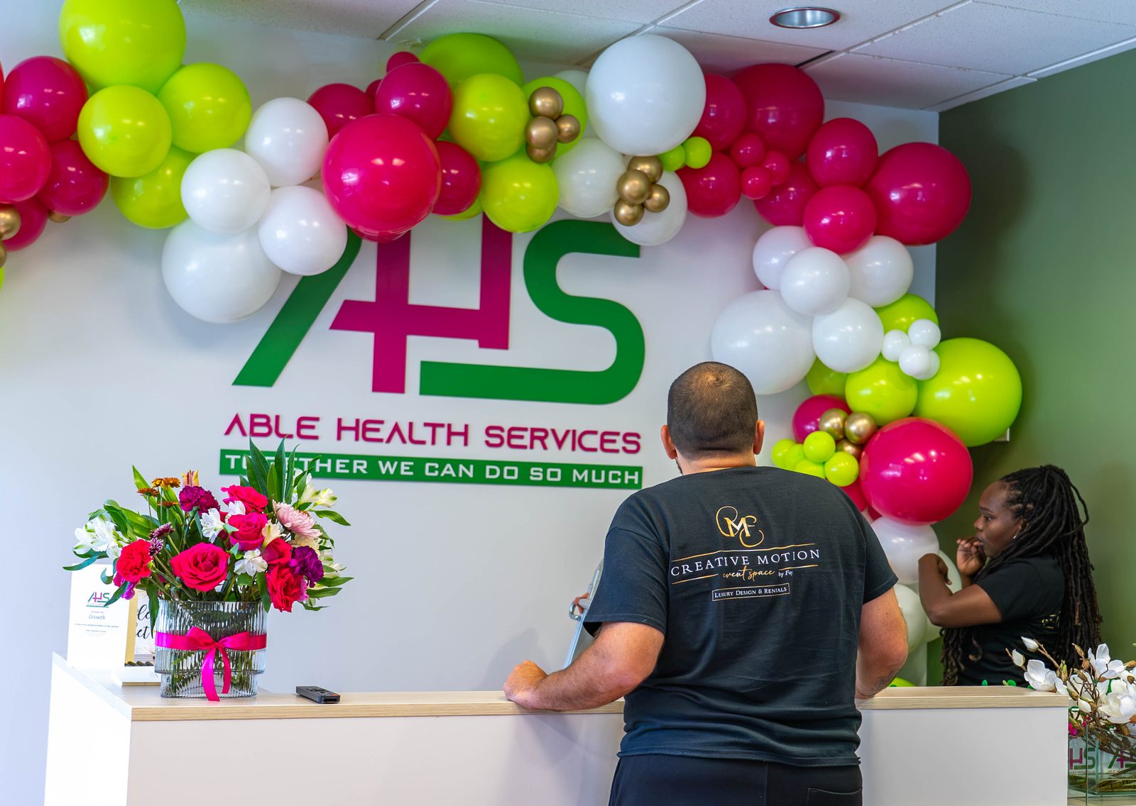 Able Health Services grand opening guest arrival moment in Hanover, Maryland — Creative Motion Events