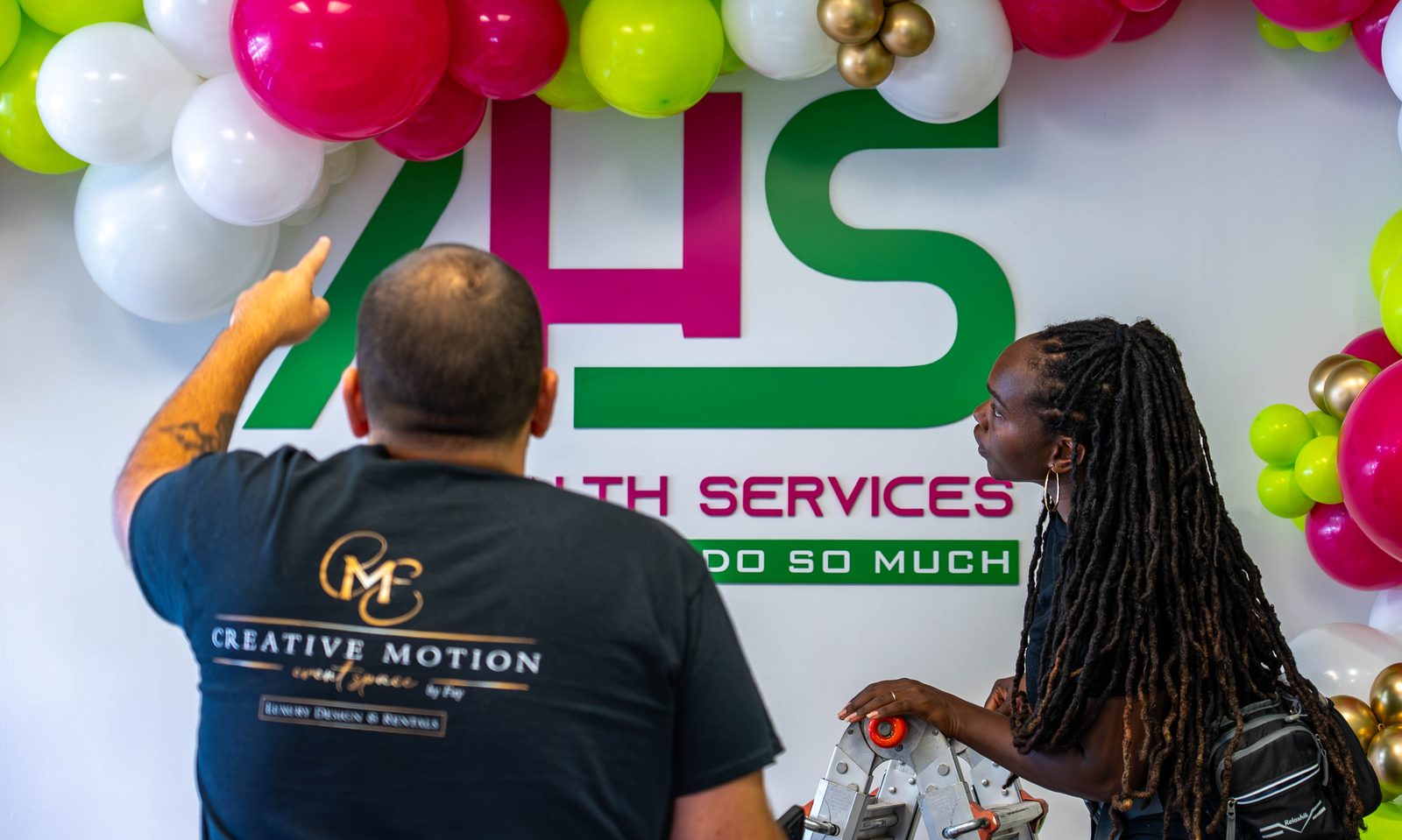 Able Health Services grand opening entry floral accent in Hanover, Maryland — Creative Motion Events
