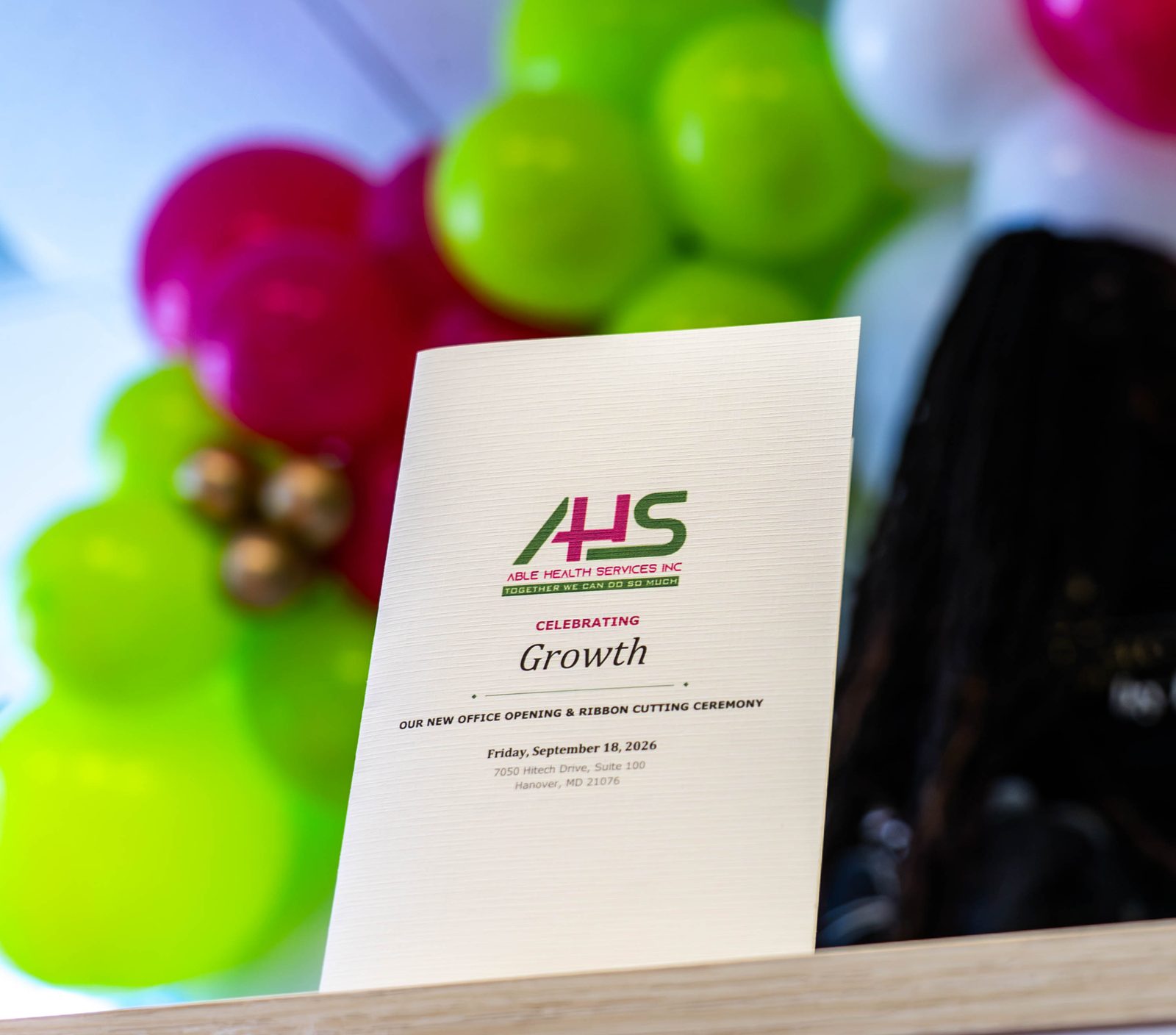 Able Health Services grand opening lobby styling in Hanover, Maryland — Creative Motion Events