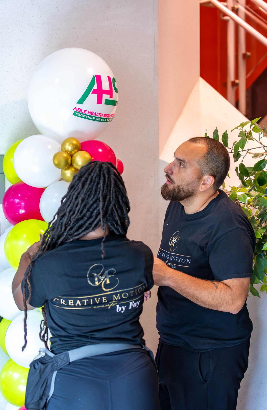 Able Health Services grand opening branding detail in Hanover, Maryland — Creative Motion Events