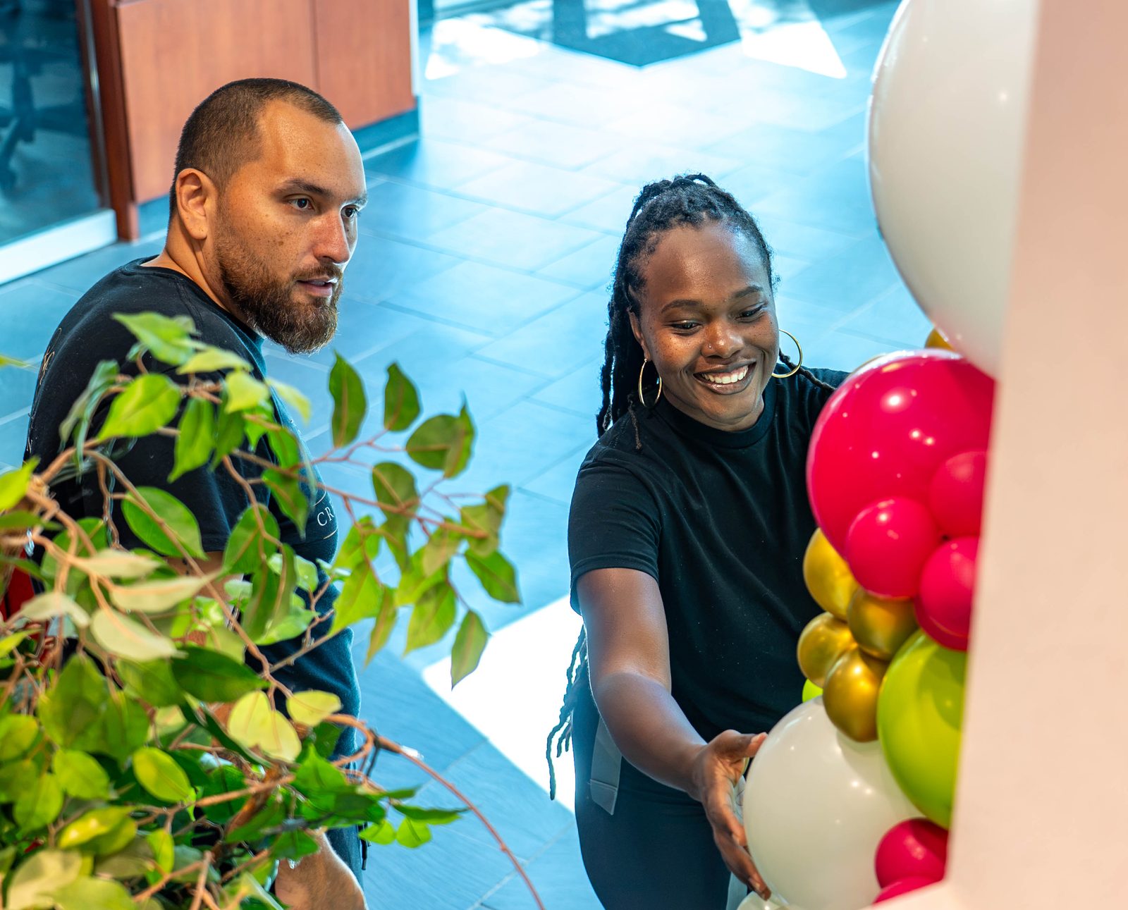 Able Health Services grand opening entry floral accent in Hanover, Maryland — Creative Motion Events