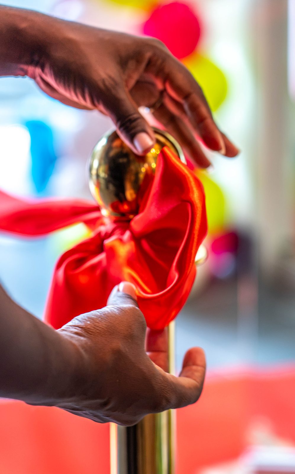 Able Health Services grand opening ribbon décor in Hanover, Maryland — Creative Motion Events