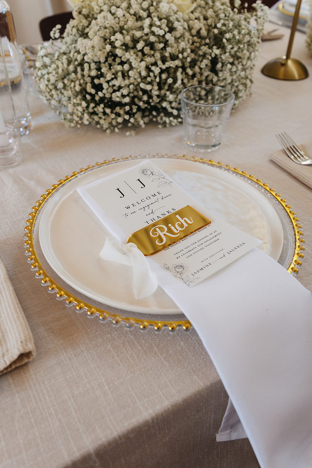 Jazmine and Jaleesa engagement dinner reception styling in Maryland — Creative Motion Events