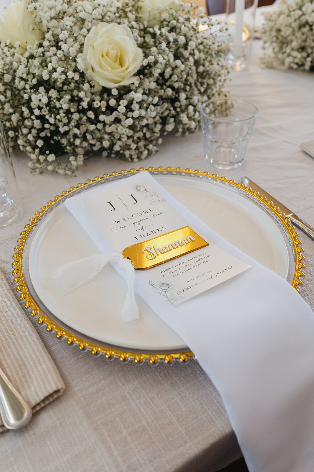Jazmine and Jaleesa engagement dinner intimate celebration décor in Maryland — Creative Motion Events