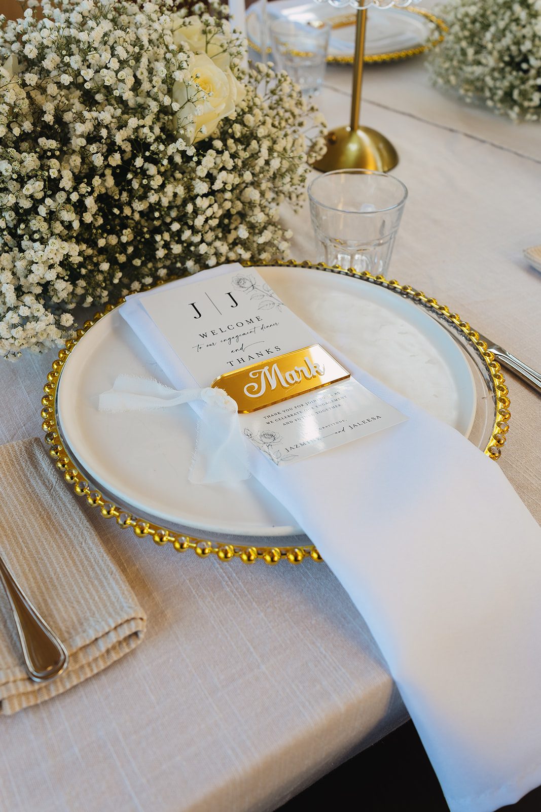 Jazmine and Jaleesa engagement dinner dinner party ambiance in Maryland — Creative Motion Events