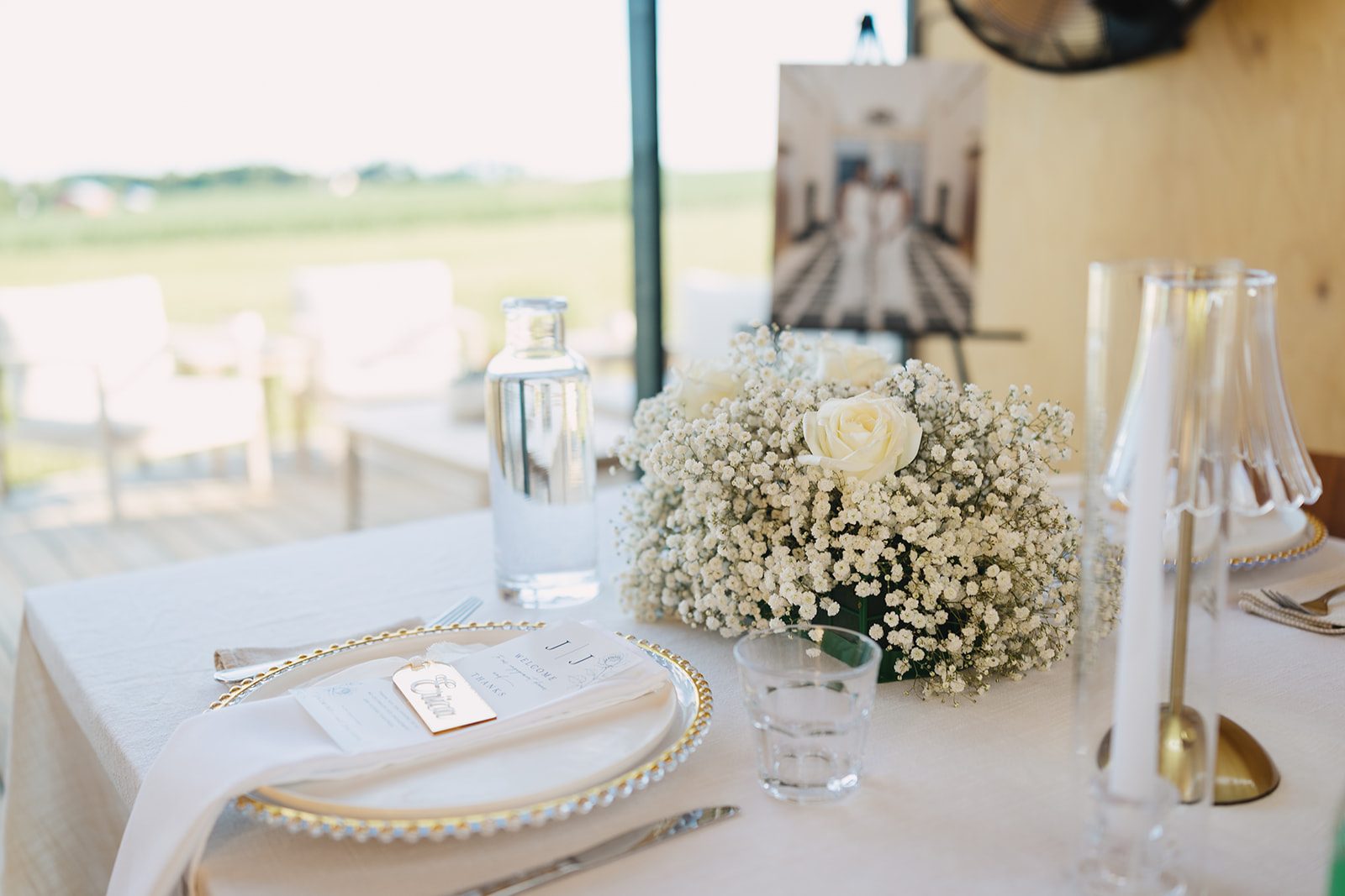 Jazmine and Jaleesa engagement dinner candlelit reception décor in Maryland — Creative Motion Events