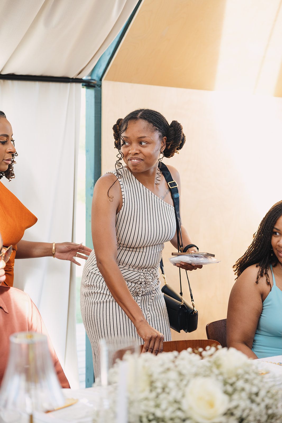 Jazmine and Jaleesa engagement dinner banquet table design in Maryland — Creative Motion Events