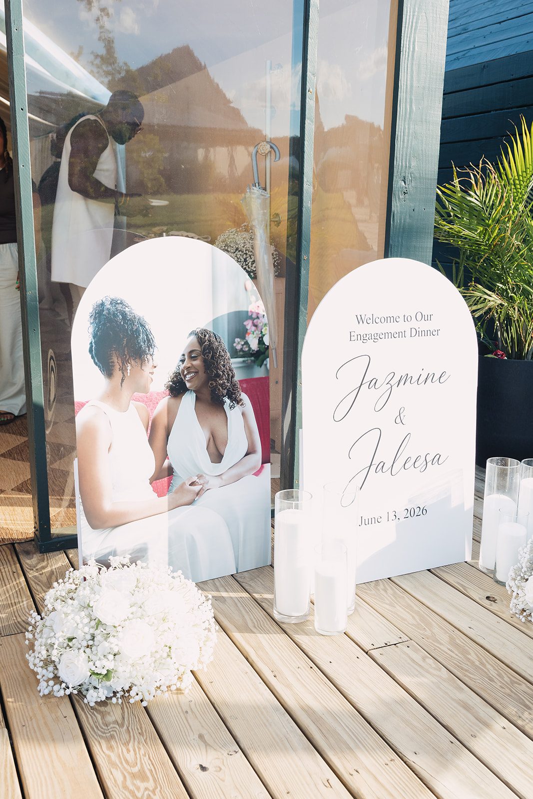 Jazmine and Jaleesa engagement dinner place setting detail in Maryland — Creative Motion Events