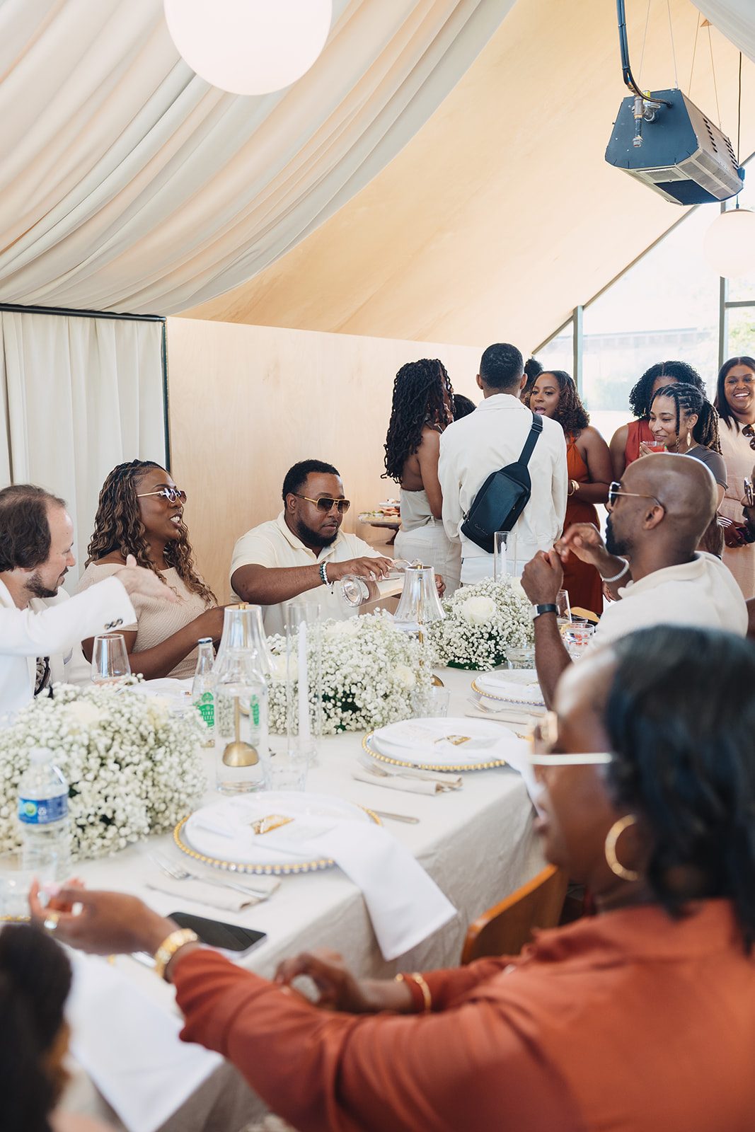 Jazmine and Jaleesa engagement dinner floral centerpiece in Maryland — Creative Motion Events