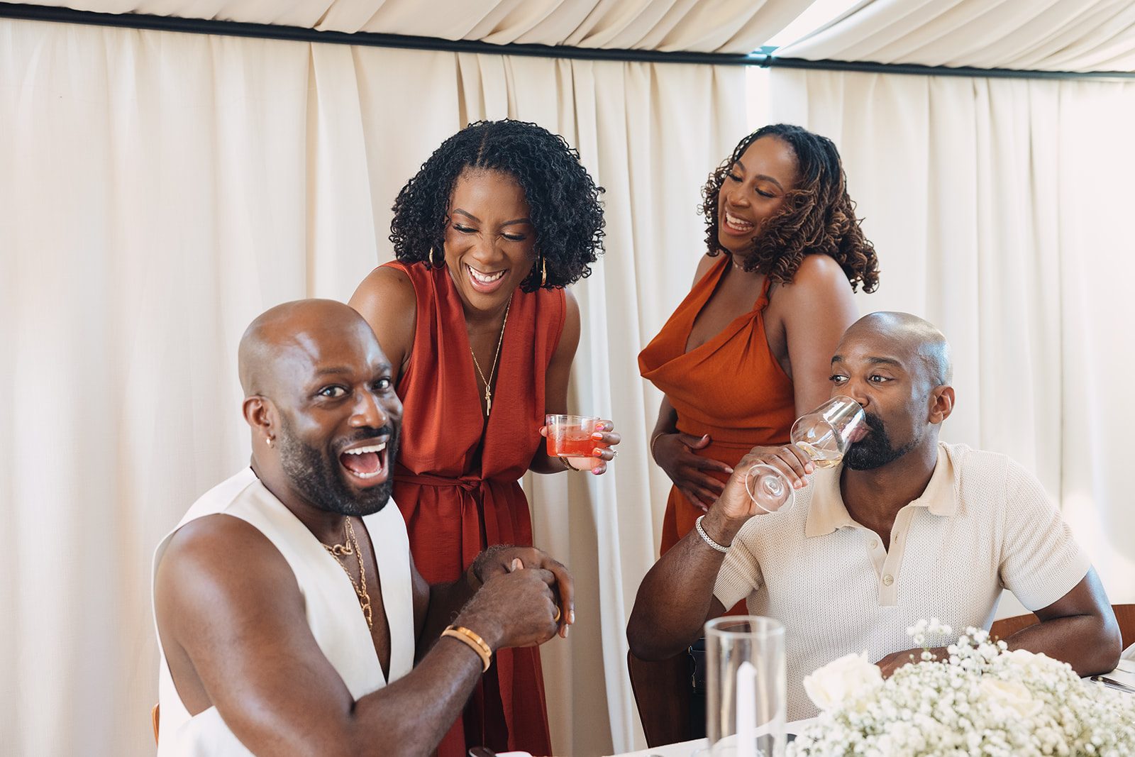 Jazmine and Jaleesa engagement dinner place setting detail in Maryland — Creative Motion Events