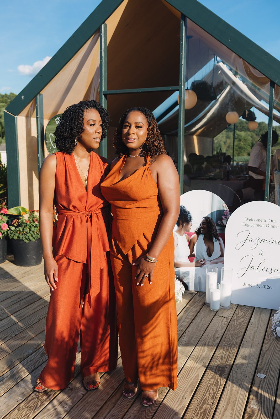 Jazmine and Jaleesa engagement dinner place setting detail in Maryland — Creative Motion Events