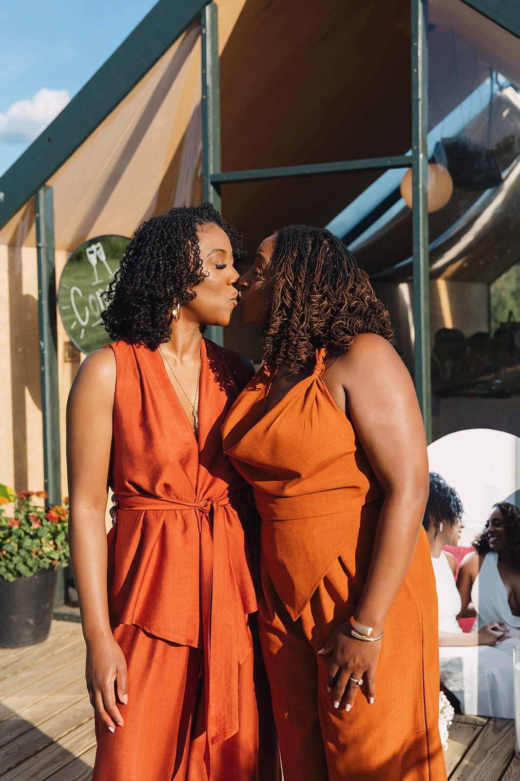 Jazmine and Jaleesa engagement dinner elegant place cards in Maryland — Creative Motion Events