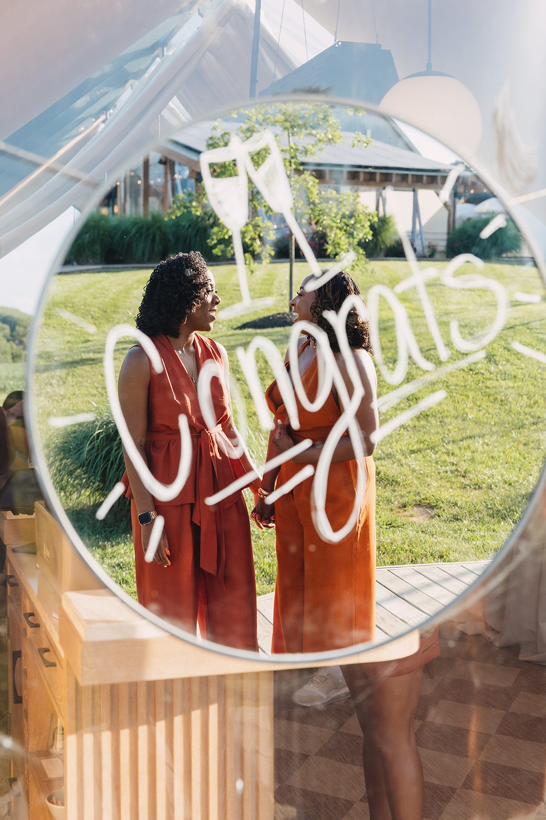 Jazmine and Jaleesa engagement dinner tablescape with florals in Maryland — Creative Motion Events