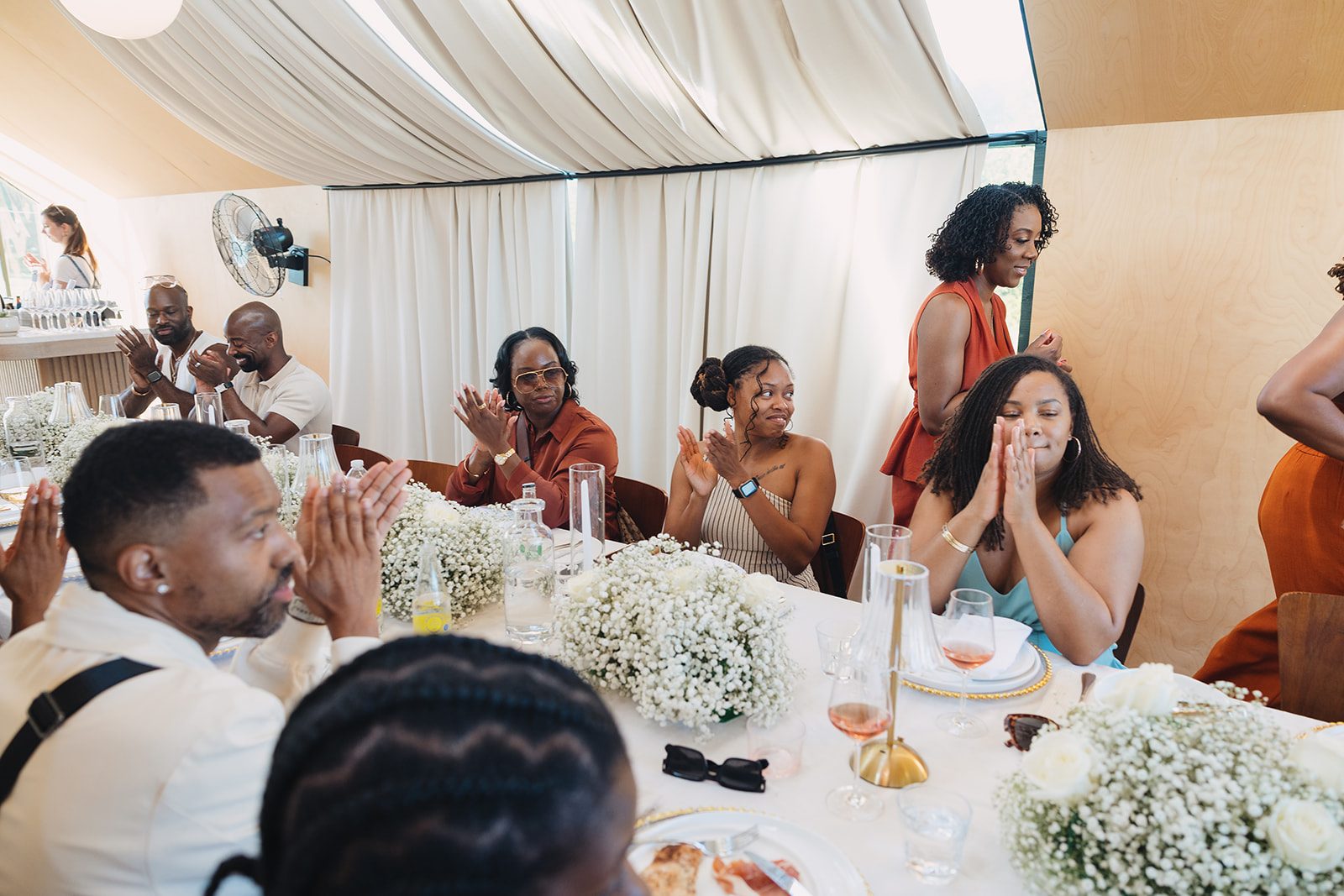 Jazmine and Jaleesa engagement dinner reception styling in Maryland — Creative Motion Events