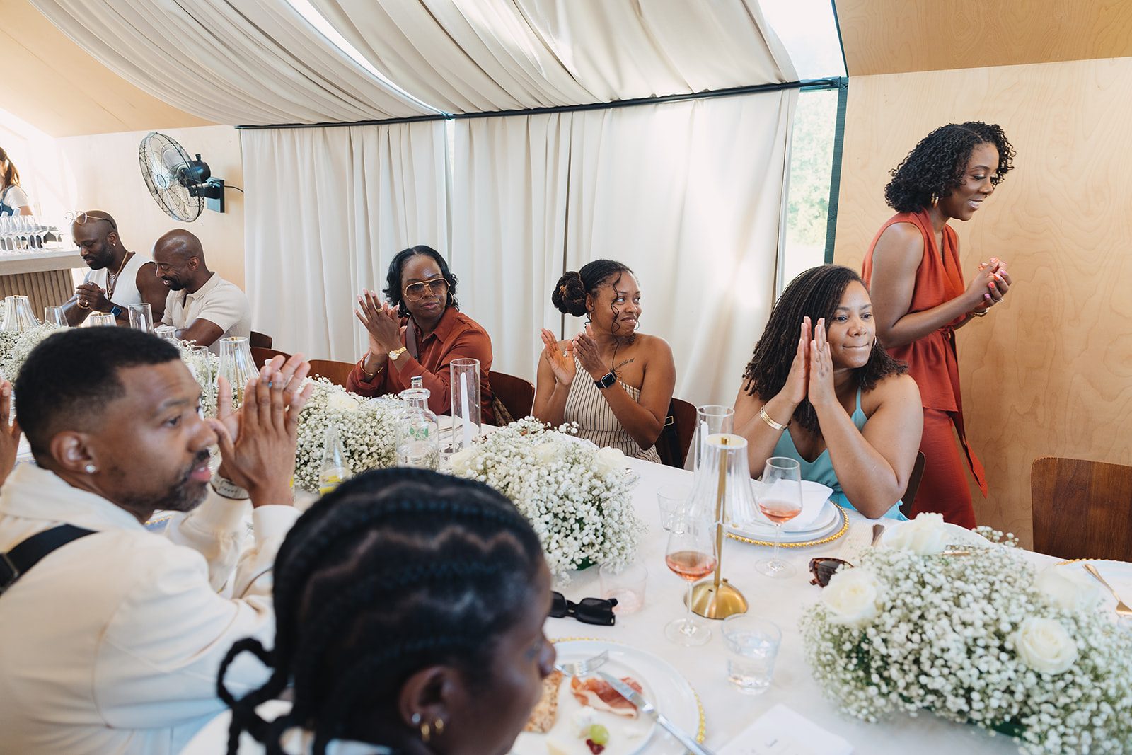 Jazmine and Jaleesa engagement dinner intimate celebration décor in Maryland — Creative Motion Events