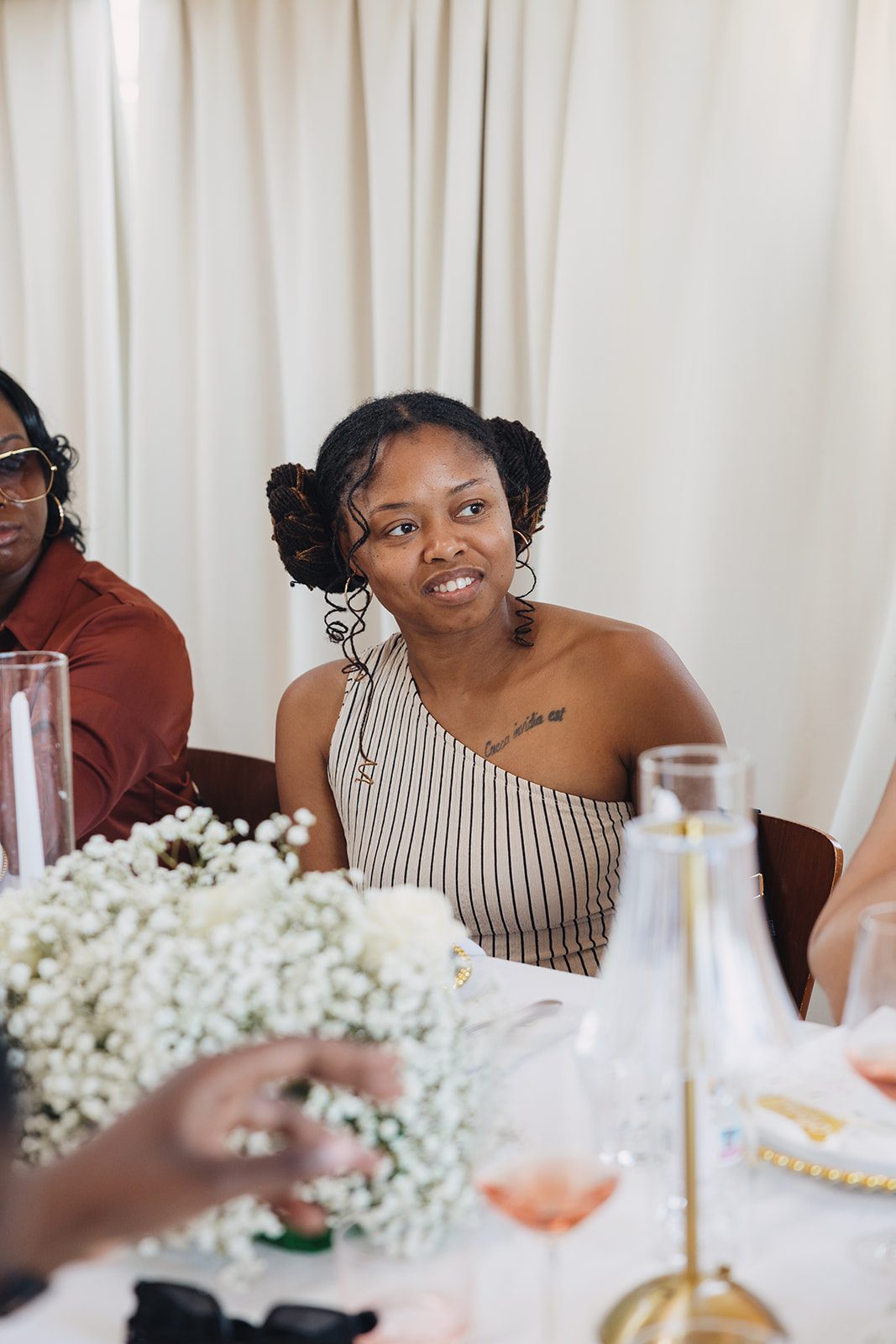 Jazmine and Jaleesa engagement dinner floral centerpiece in Maryland — Creative Motion Events