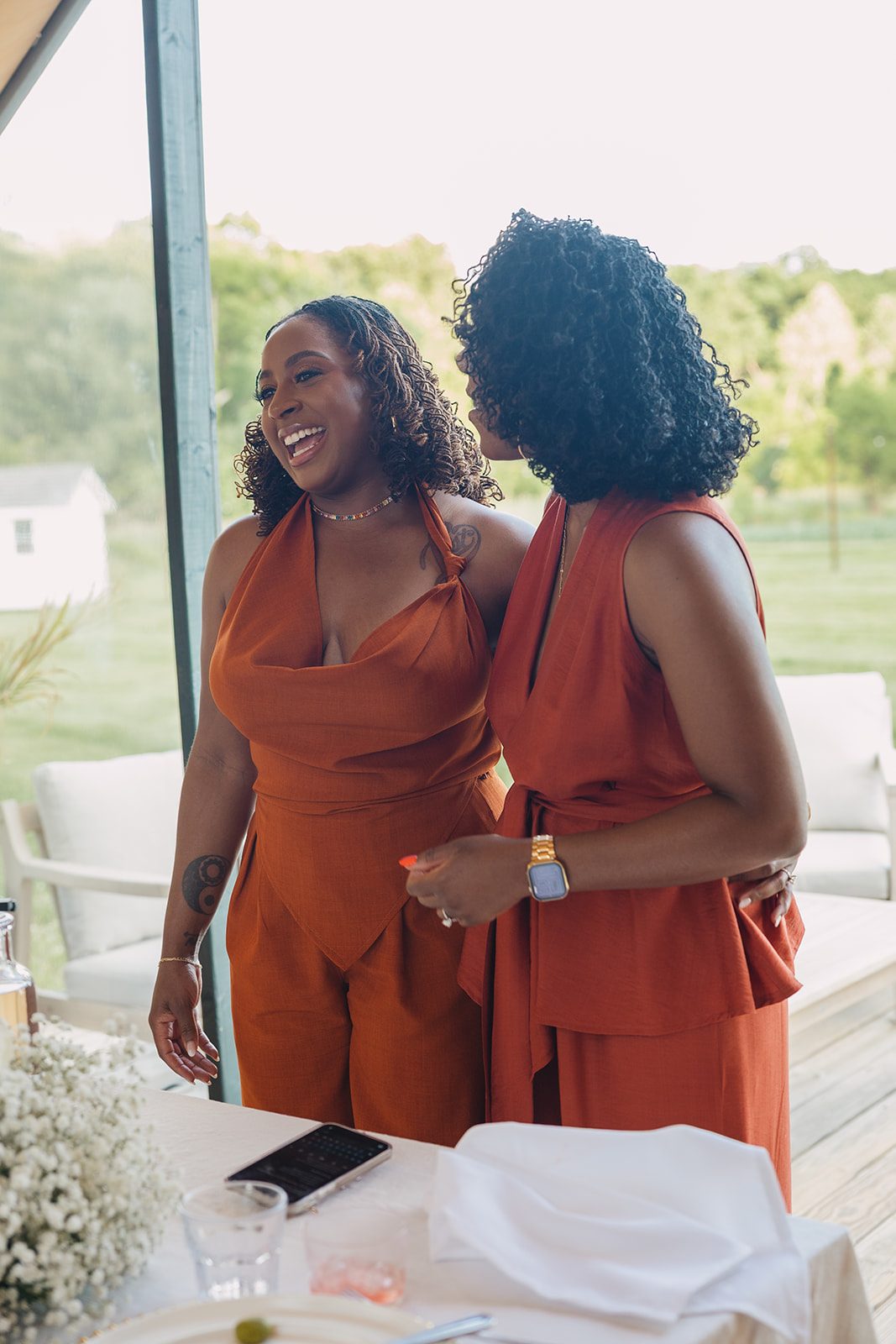 Jazmine and Jaleesa engagement dinner reception styling in Maryland — Creative Motion Events