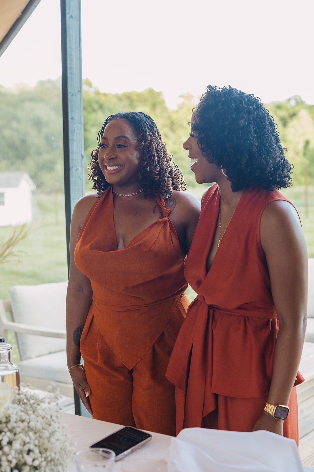 Jazmine and Jaleesa engagement dinner intimate celebration décor in Maryland — Creative Motion Events