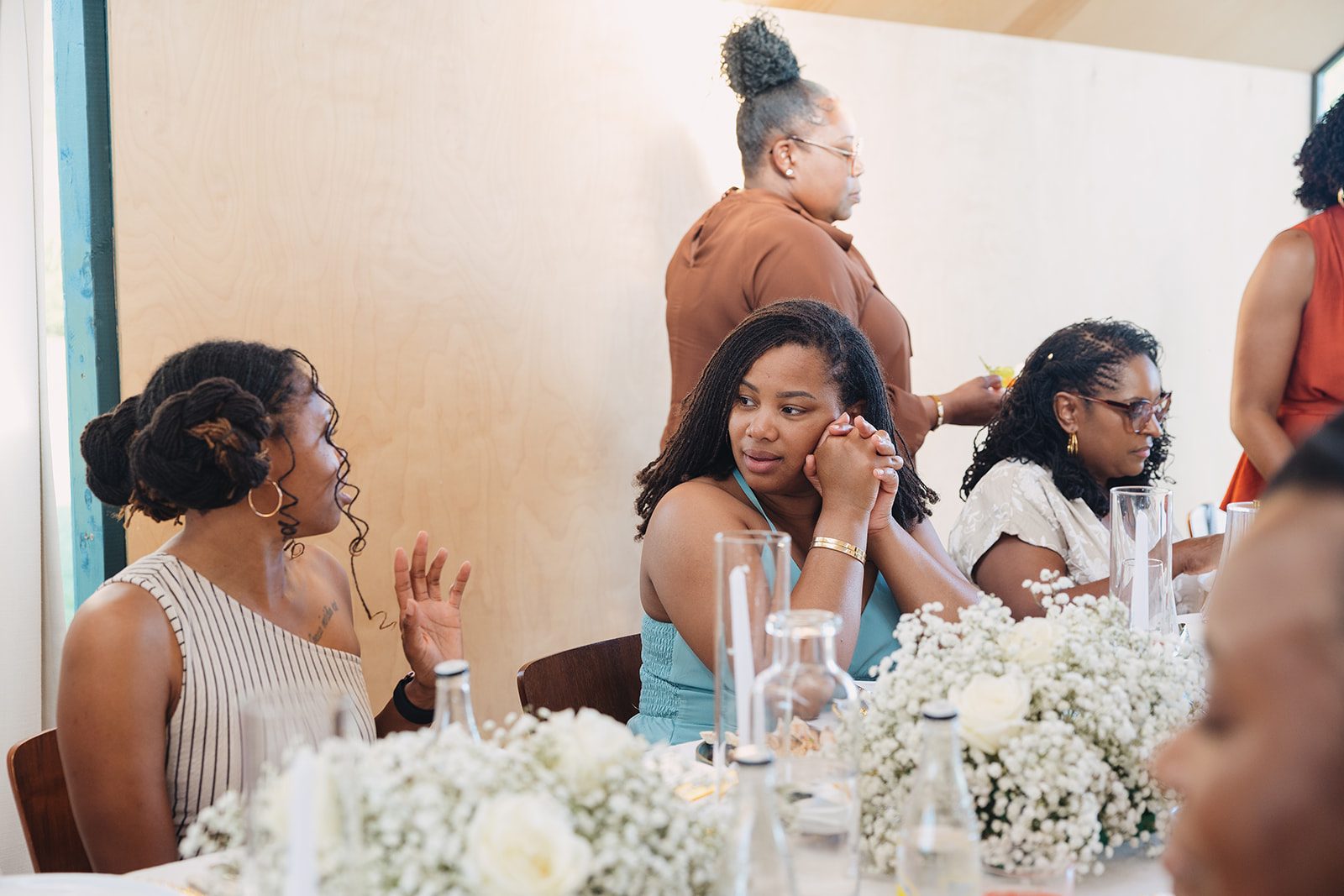 Jazmine and Jaleesa engagement dinner place setting detail in Maryland — Creative Motion Events