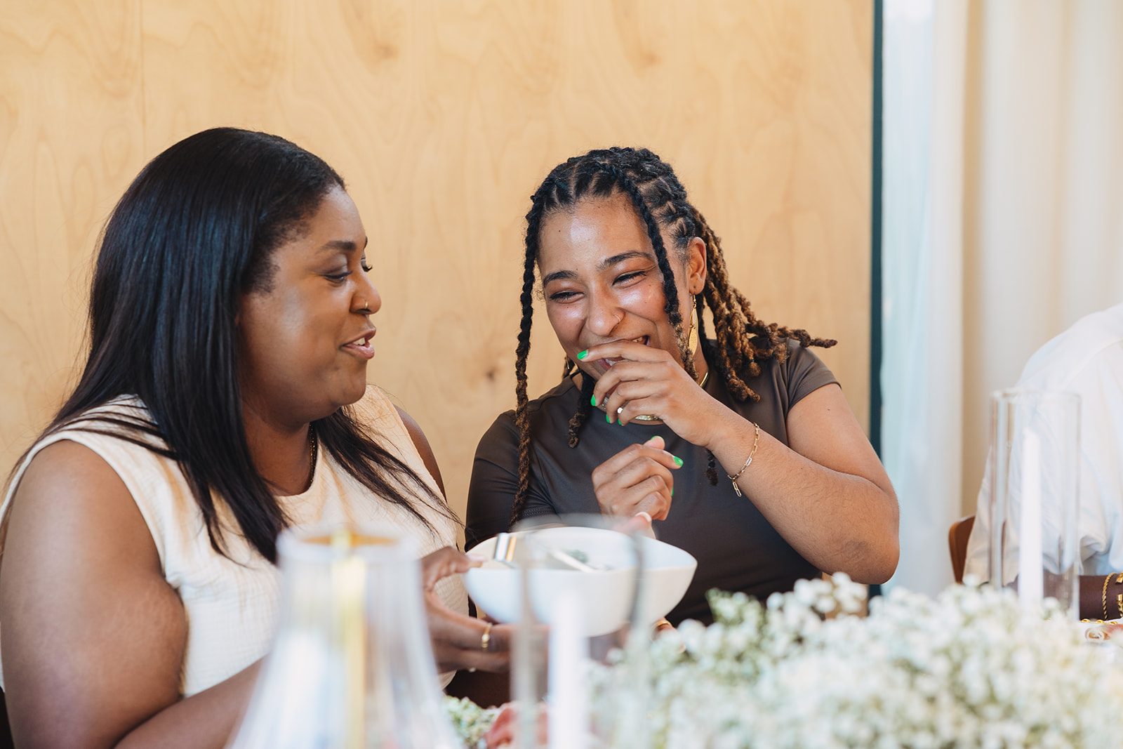 Jazmine and Jaleesa engagement dinner floral centerpiece in Maryland — Creative Motion Events