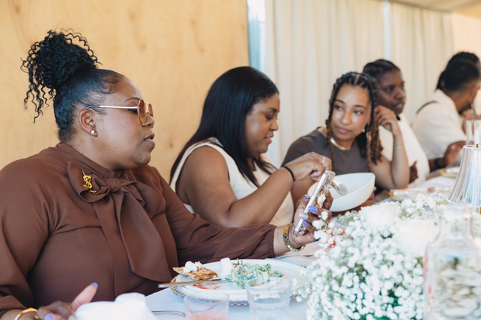 Jazmine and Jaleesa engagement dinner reception styling in Maryland — Creative Motion Events