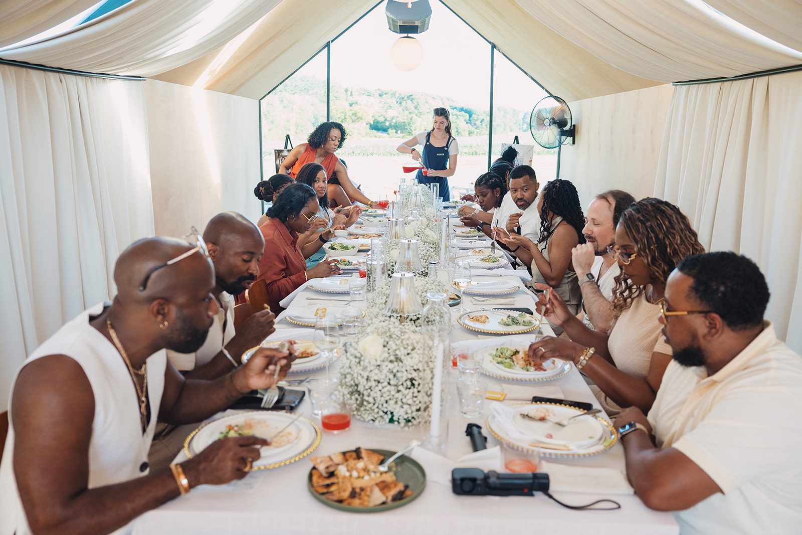 Jazmine and Jaleesa engagement dinner intimate celebration décor in Maryland — Creative Motion Events