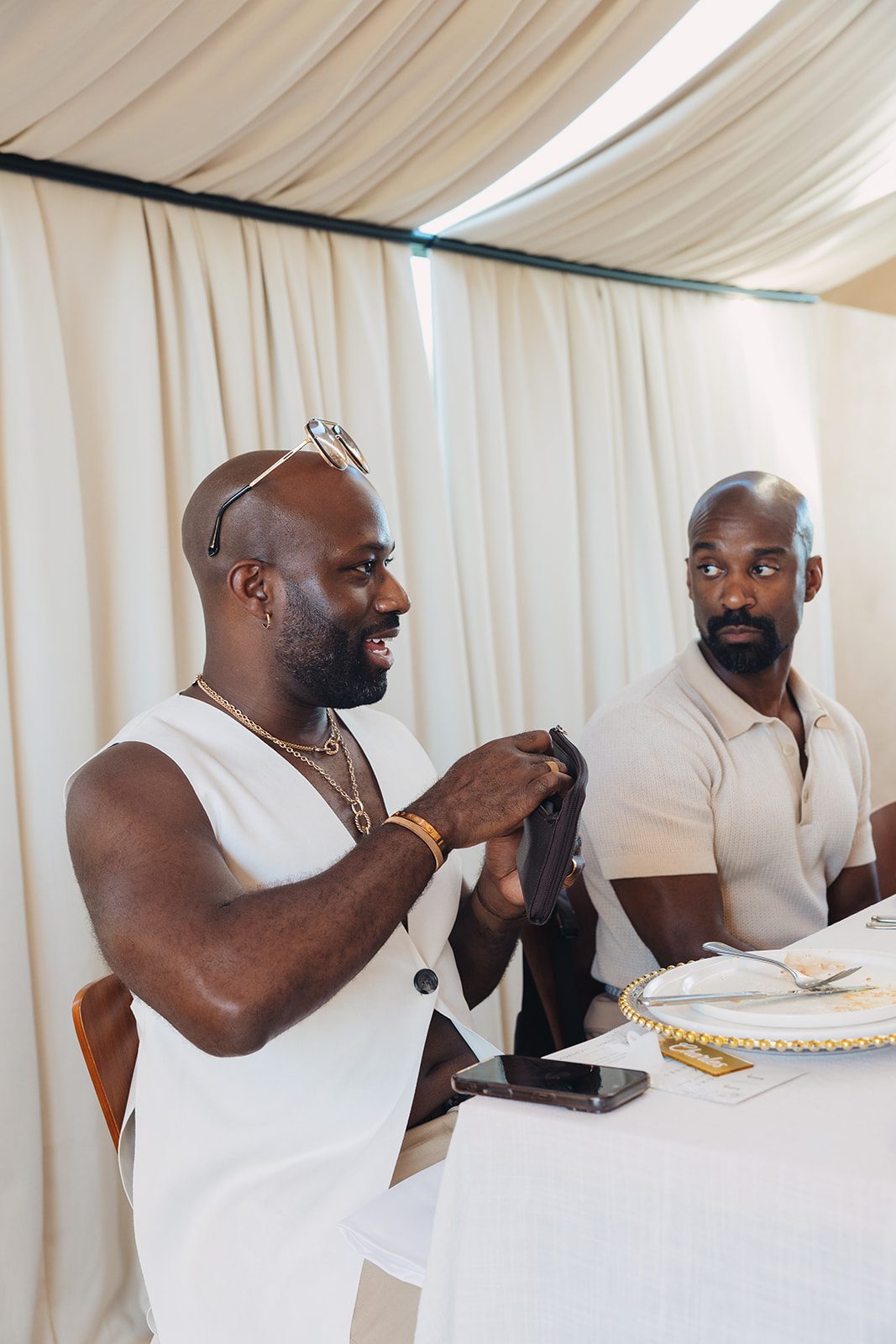 Jazmine and Jaleesa engagement dinner dinner party ambiance in Maryland — Creative Motion Events