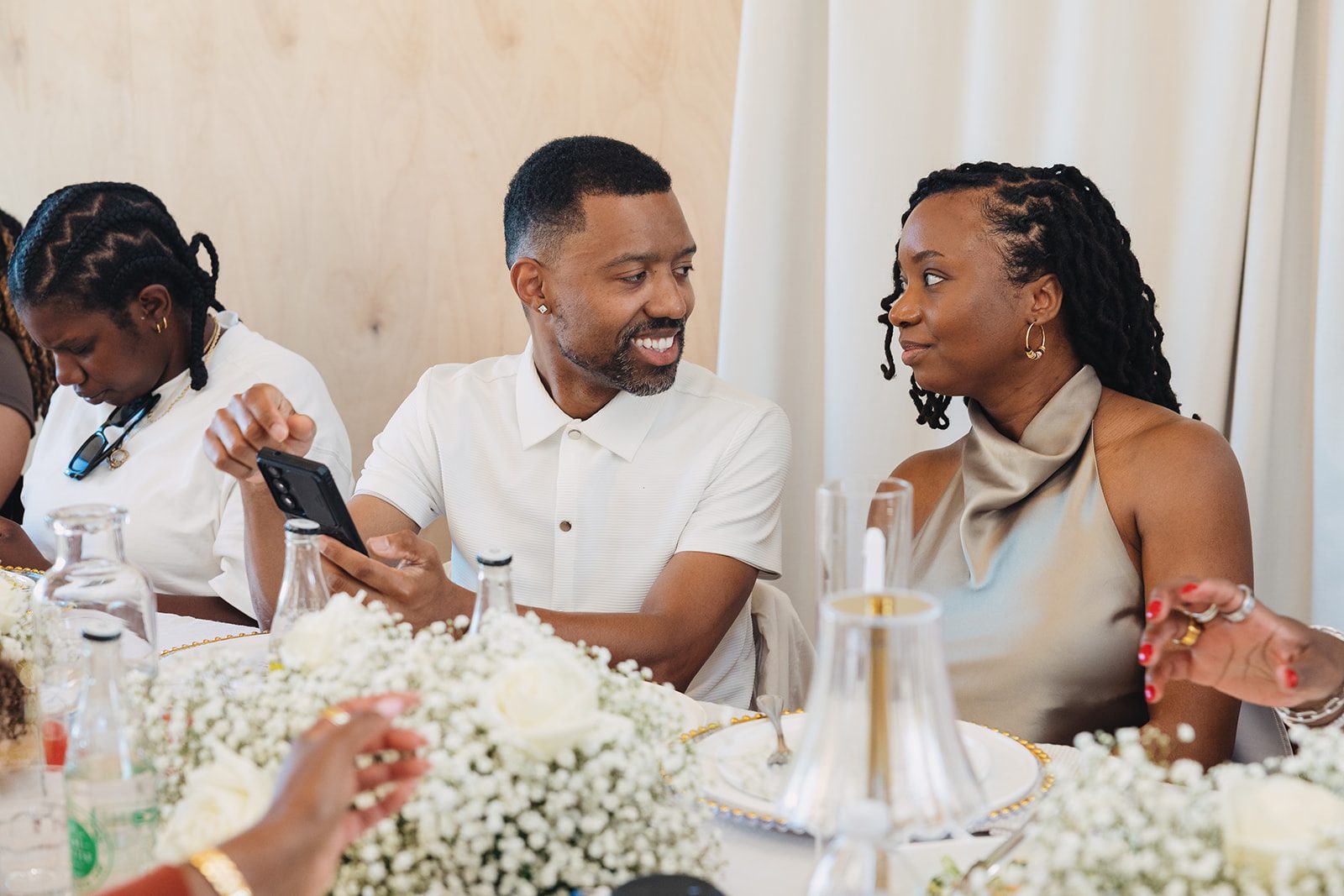Jazmine and Jaleesa engagement dinner place setting detail in Maryland — Creative Motion Events