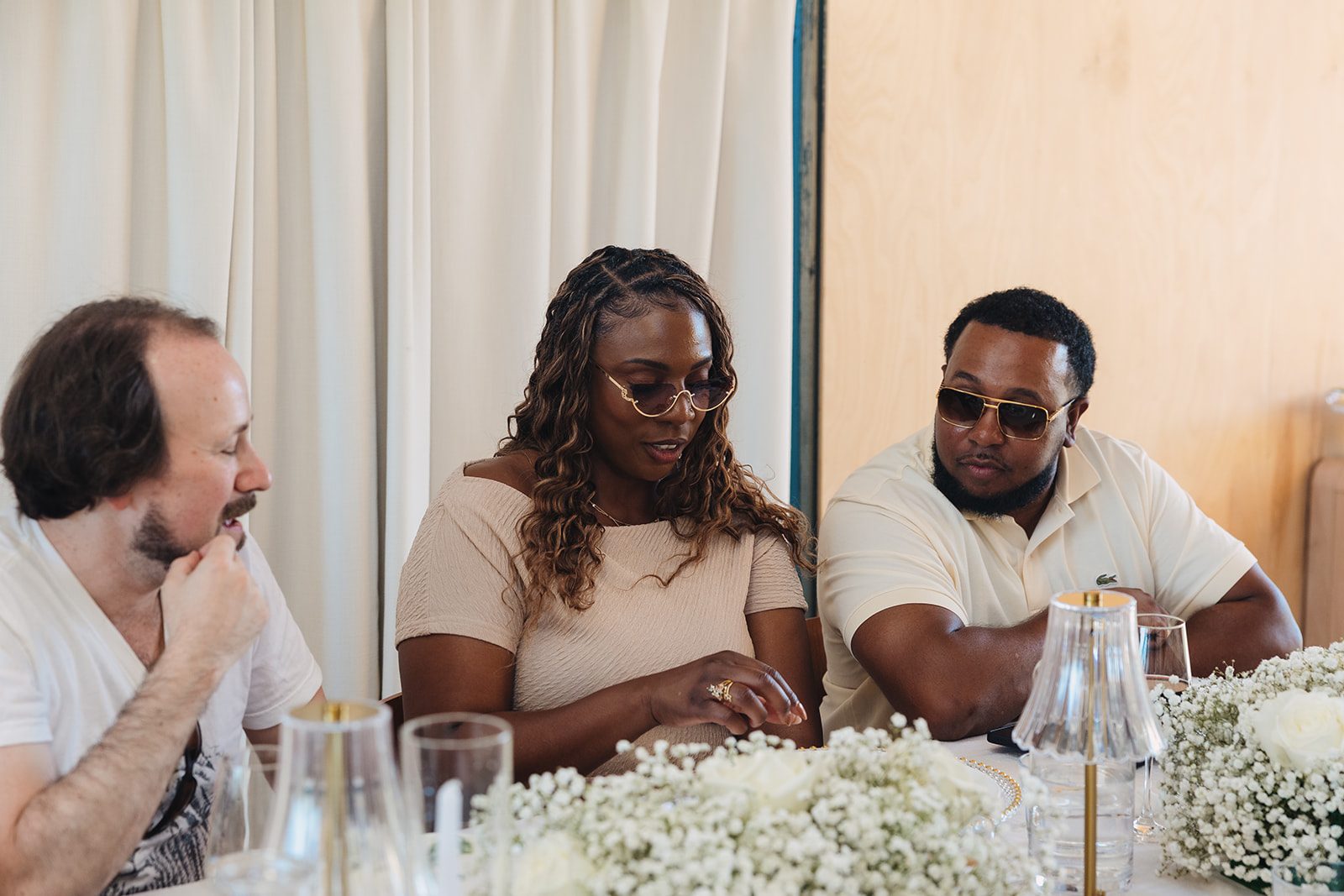Jazmine and Jaleesa engagement dinner banquet table design in Maryland — Creative Motion Events