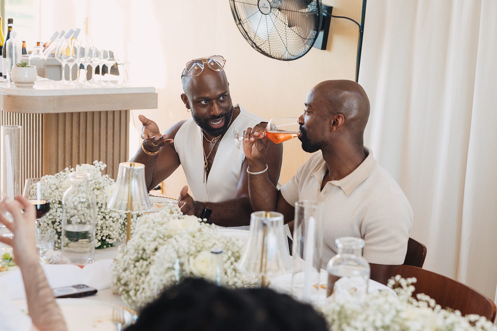 Jazmine and Jaleesa engagement dinner dinner party ambiance in Maryland — Creative Motion Events