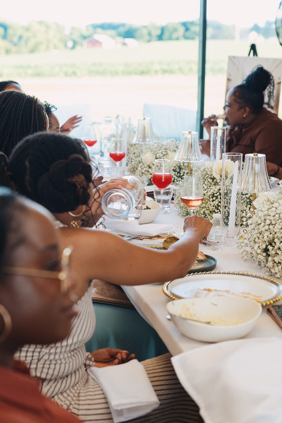 Jazmine and Jaleesa engagement dinner reception styling in Maryland — Creative Motion Events