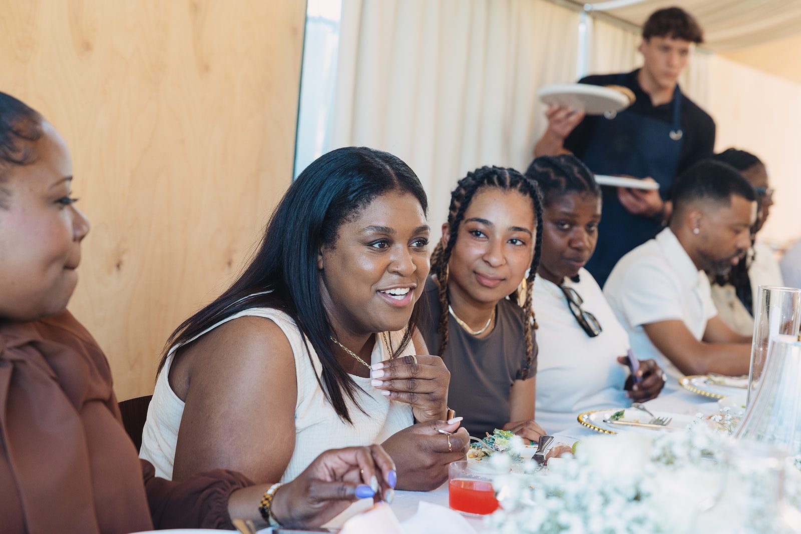 Jazmine and Jaleesa engagement dinner floral centerpiece in Maryland — Creative Motion Events
