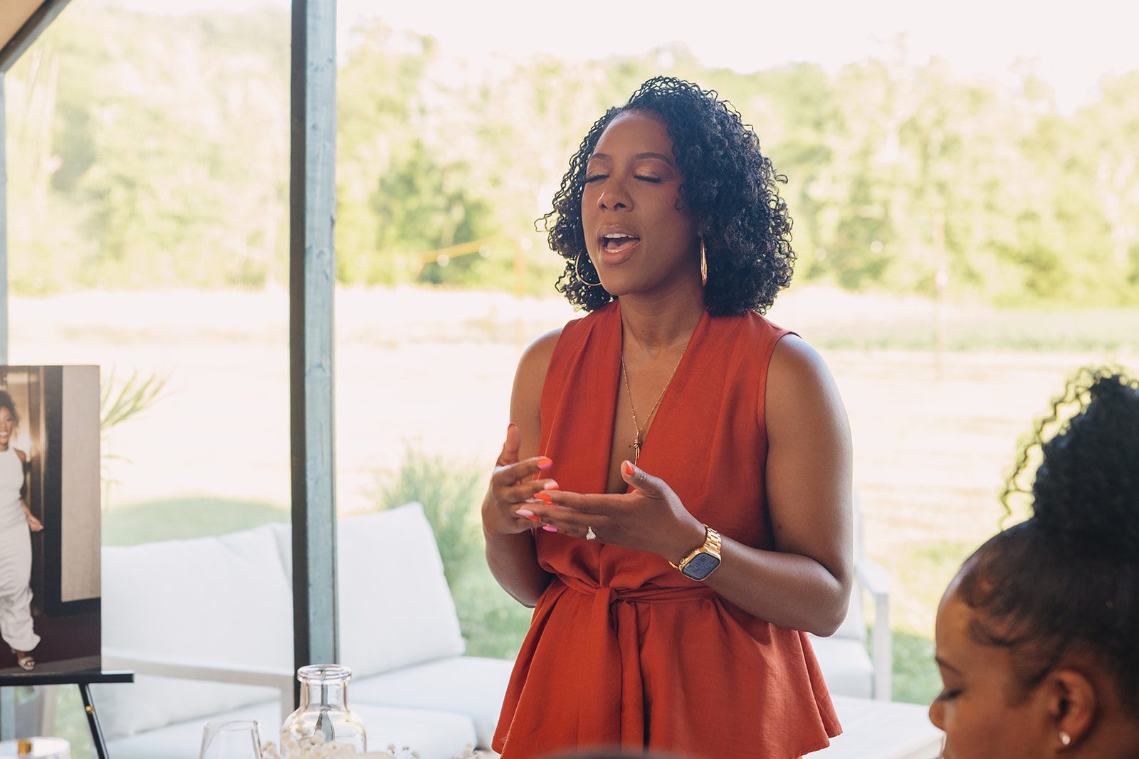 Jazmine and Jaleesa engagement dinner place setting detail in Maryland — Creative Motion Events