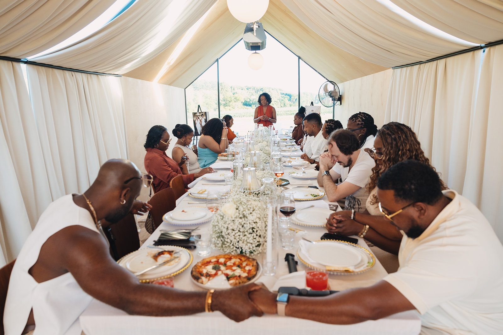 Jazmine and Jaleesa engagement dinner elegant place cards in Maryland — Creative Motion Events