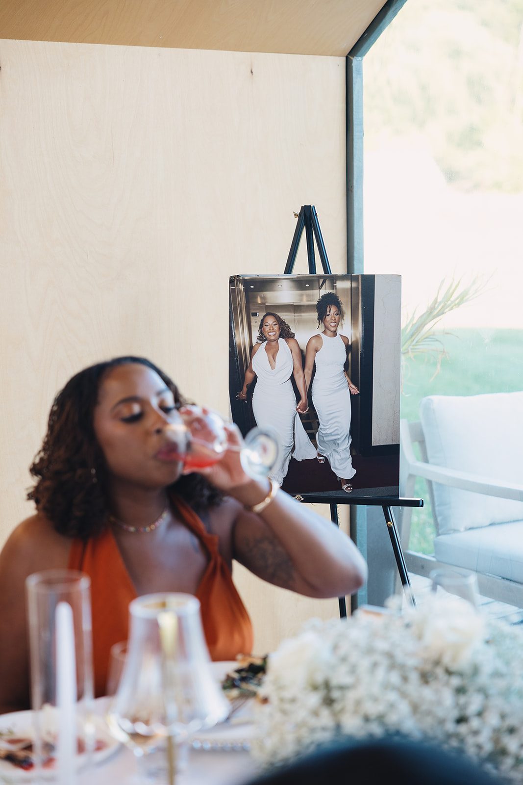 Jazmine and Jaleesa engagement dinner place setting detail in Maryland — Creative Motion Events