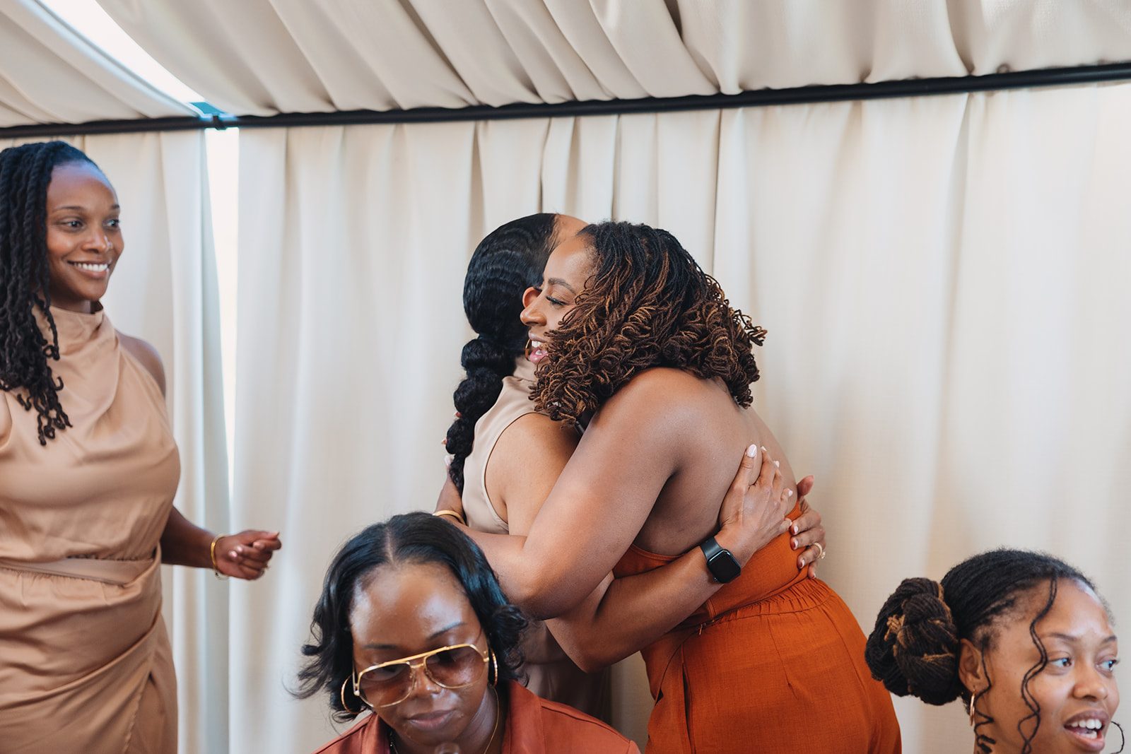 Jazmine and Jaleesa engagement dinner candlelit reception décor in Maryland — Creative Motion Events