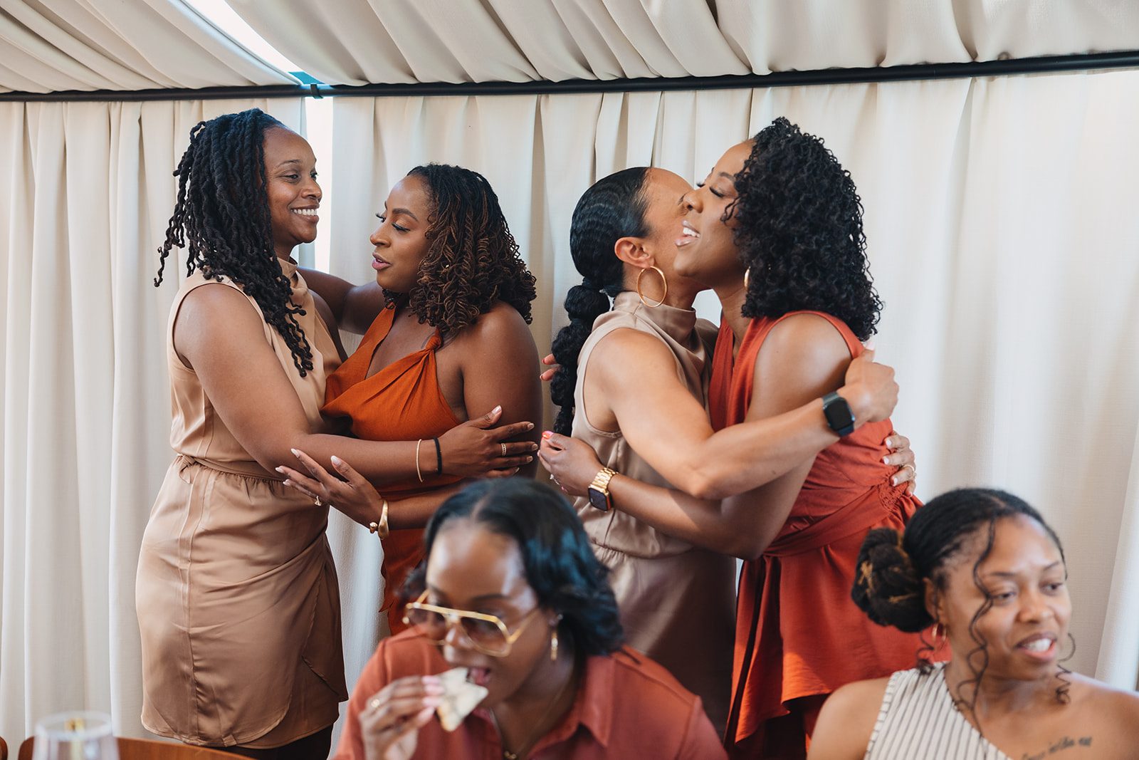 Jazmine and Jaleesa engagement dinner intimate celebration décor in Maryland — Creative Motion Events