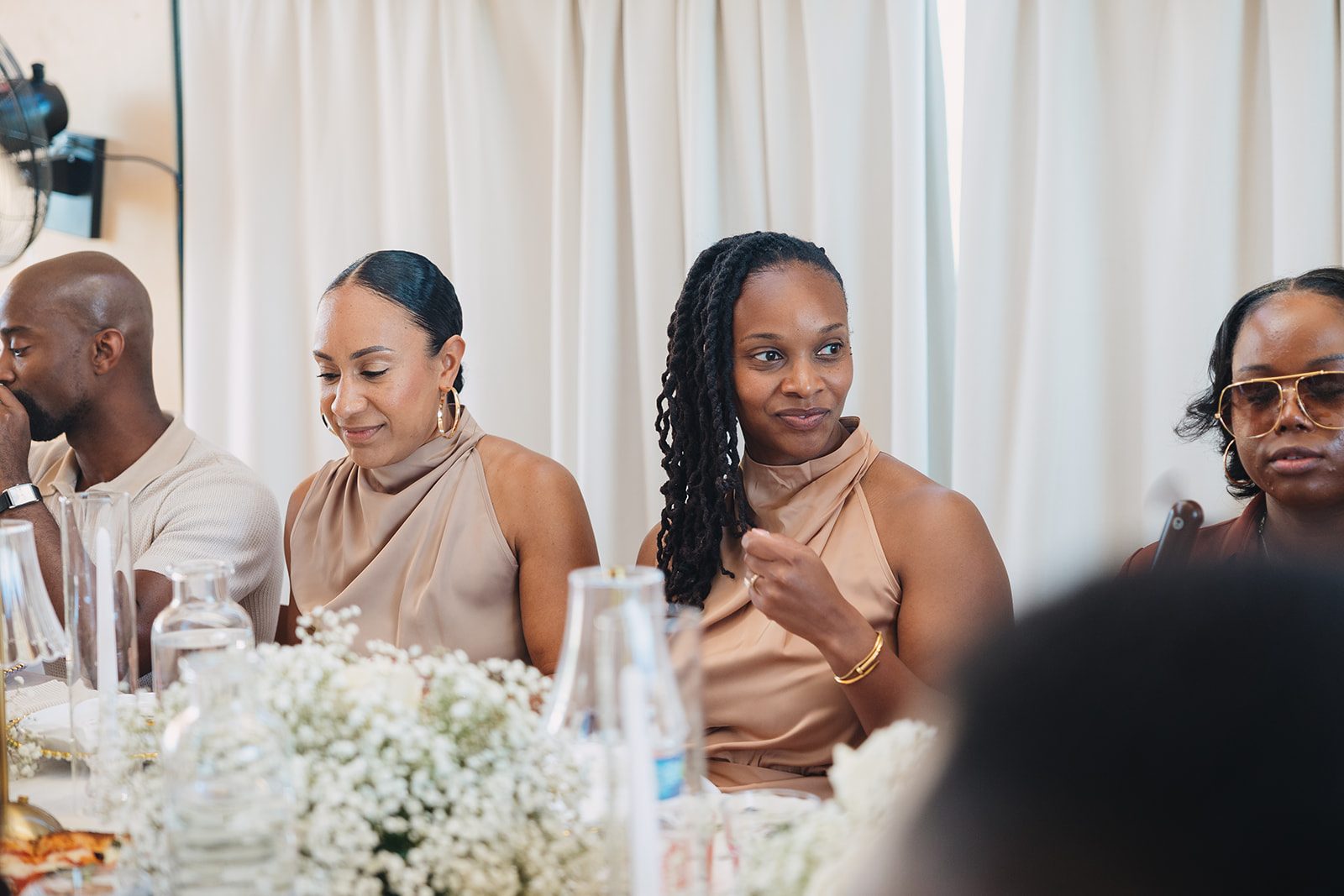 Jazmine and Jaleesa engagement dinner floral centerpiece in Maryland — Creative Motion Events