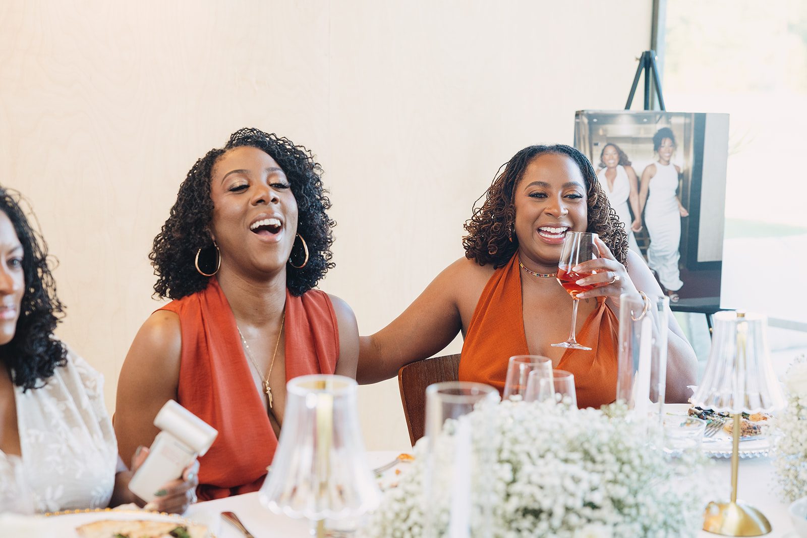 Jazmine and Jaleesa engagement dinner reception styling in Maryland — Creative Motion Events