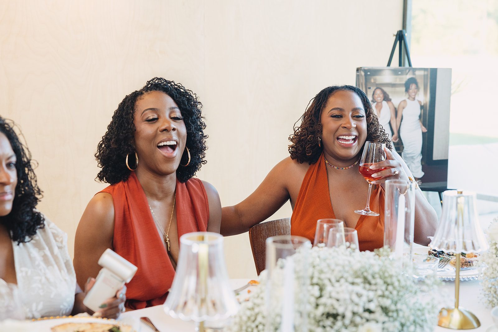 Jazmine and Jaleesa engagement dinner intimate celebration décor in Maryland — Creative Motion Events