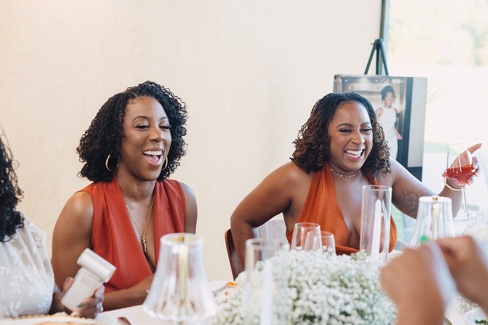 Jazmine and Jaleesa engagement dinner place setting detail in Maryland — Creative Motion Events