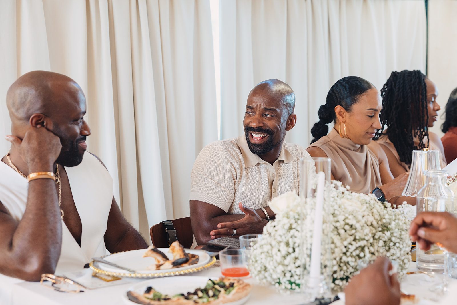 Jazmine and Jaleesa engagement dinner floral centerpiece in Maryland — Creative Motion Events