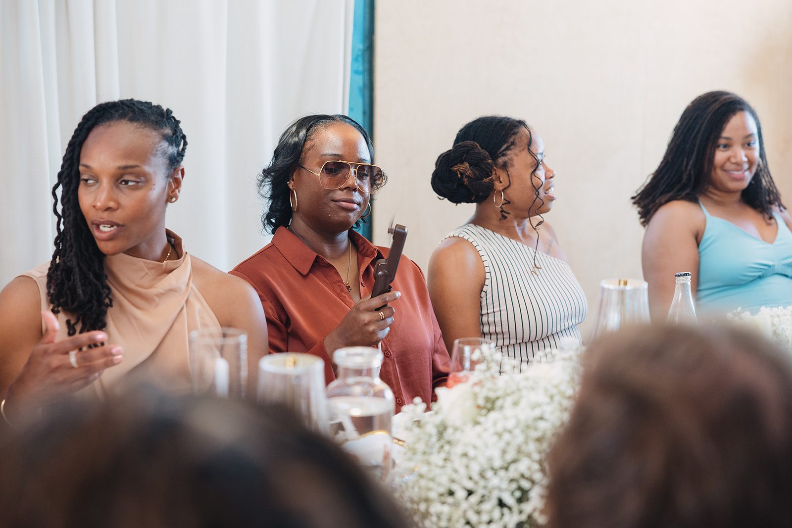 Jazmine and Jaleesa engagement dinner place setting detail in Maryland — Creative Motion Events