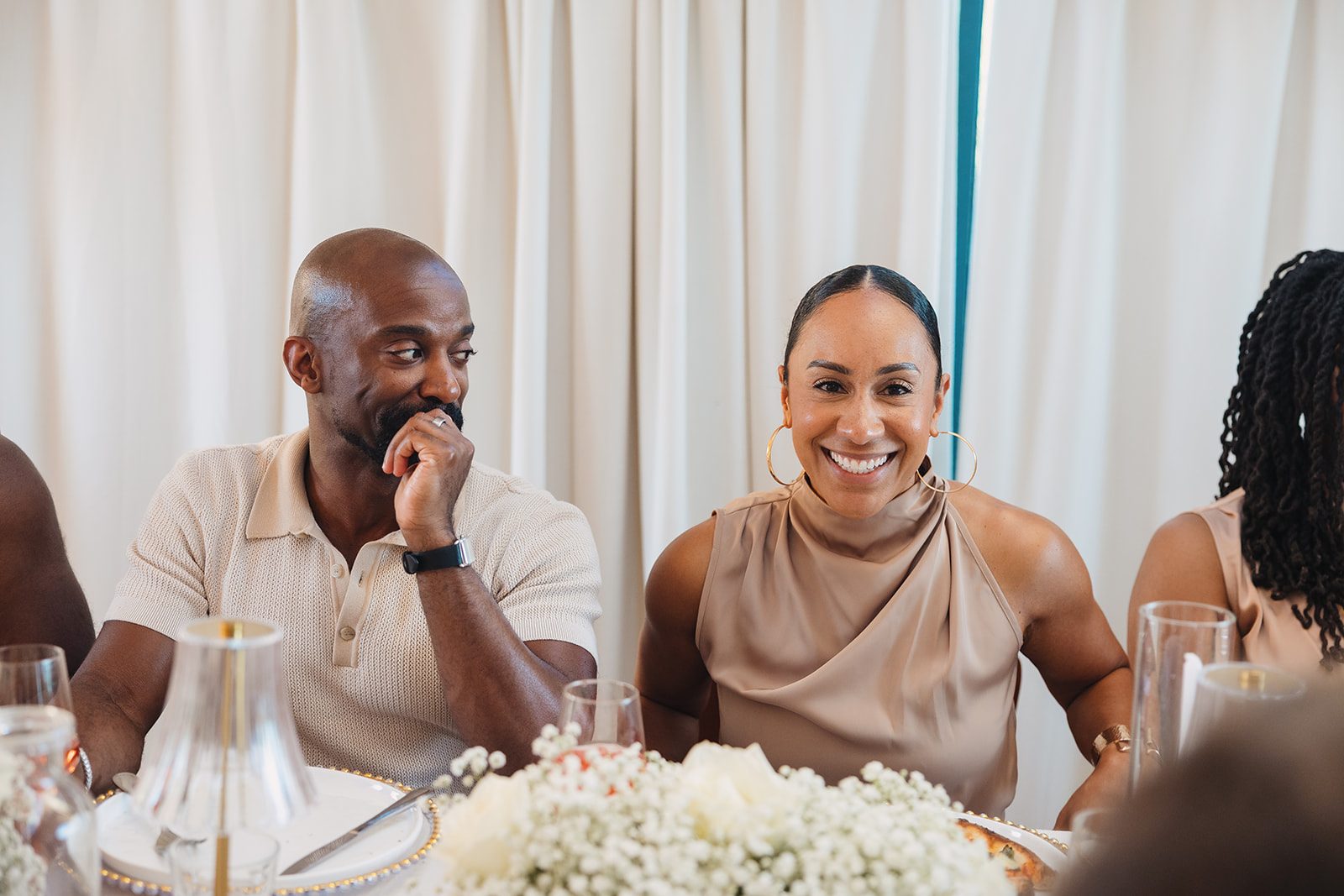 Jazmine and Jaleesa engagement dinner reception styling in Maryland — Creative Motion Events