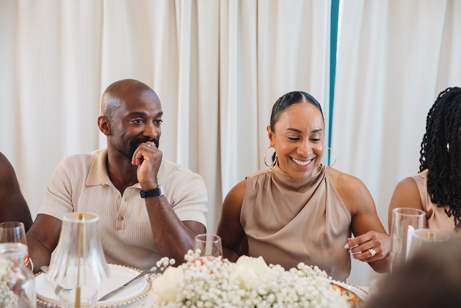 Jazmine and Jaleesa engagement dinner intimate celebration décor in Maryland — Creative Motion Events