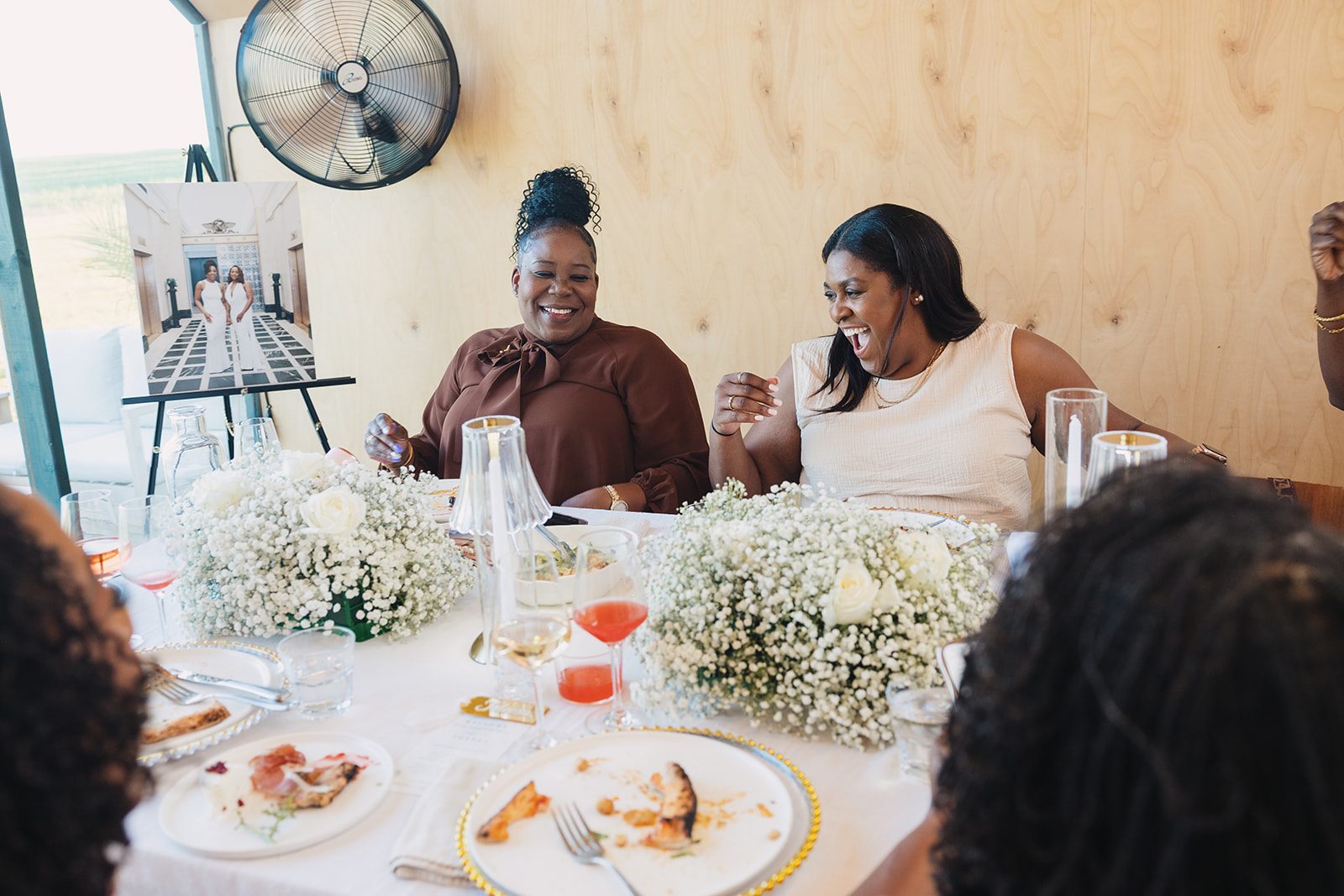 Jazmine and Jaleesa engagement dinner floral centerpiece in Maryland — Creative Motion Events