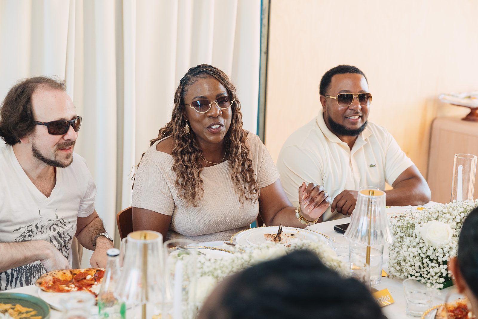 Jazmine and Jaleesa engagement dinner floral centerpiece in Maryland — Creative Motion Events