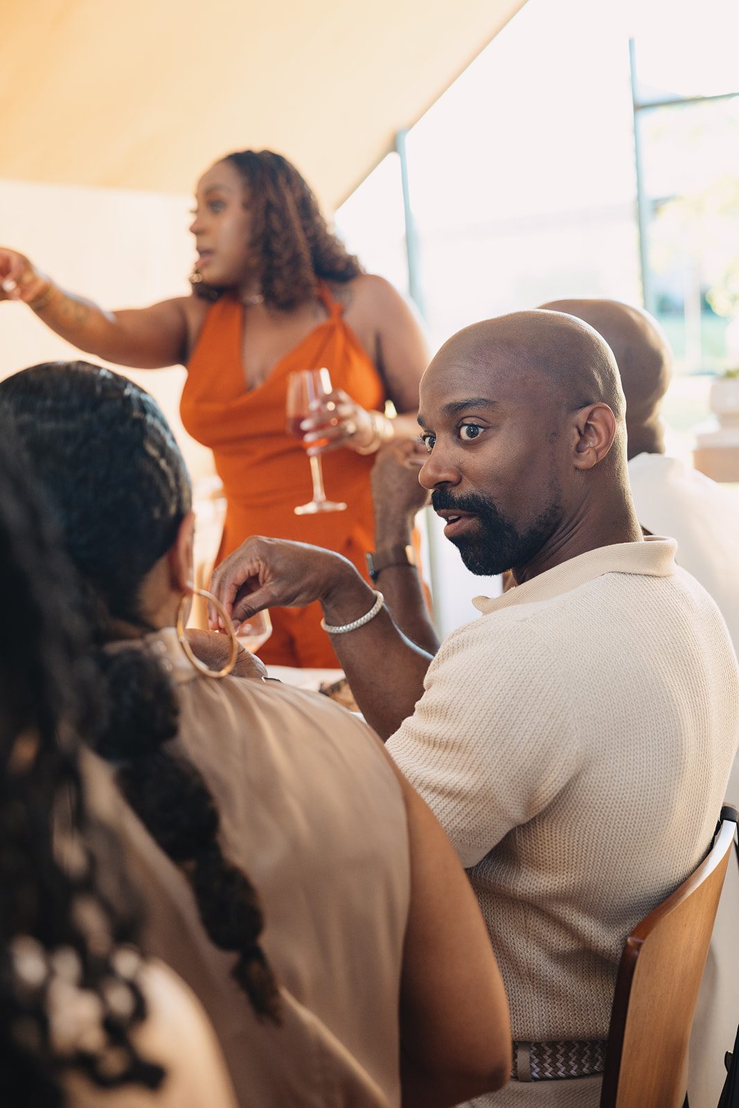 Jazmine and Jaleesa engagement dinner candlelit reception décor in Maryland — Creative Motion Events